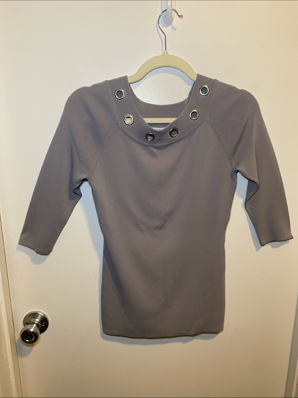 Joseph A Gray Long Sleeve Top with Grommet Detail